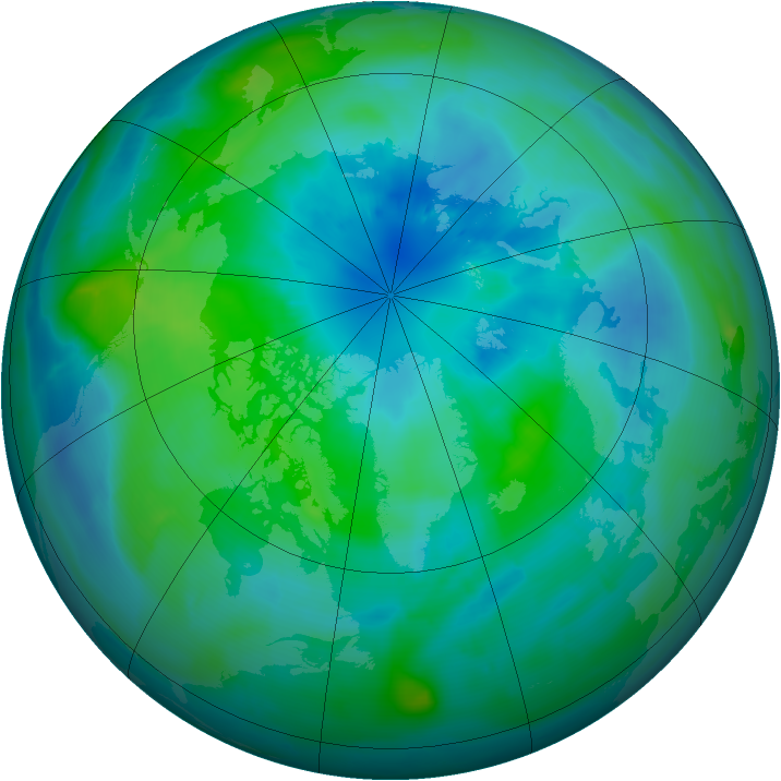 Arctic ozone map for 27 September 2009